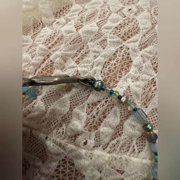 Artisan Beaded Necklace with Silver Pendant - Picture 5 of 6